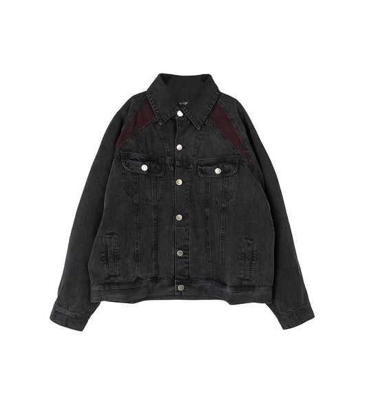 TRUCKER SWITCHING JACKET WASHED BLACK