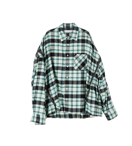 ORIGINAL CHECK ZIPPER SHIRT BLACK/BLUE