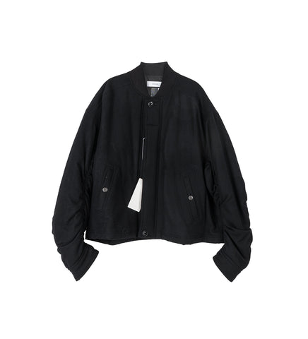 CROPPED WOOL JACKET BLACK