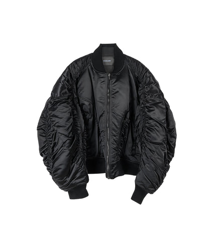 SATINY BOMBER JACKET BLACK