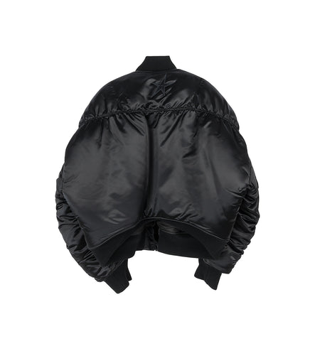 SATINY BOMBER JACKET BLACK