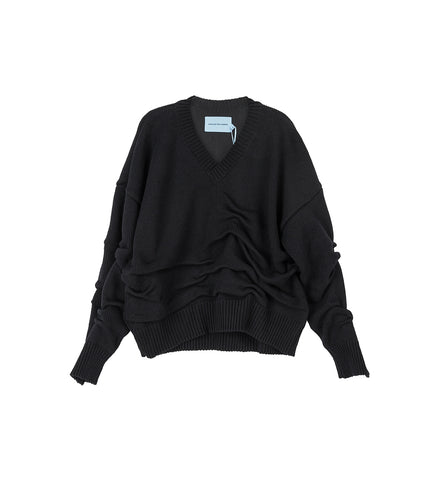 ROLLOVER KNIT SWEATER BLACK