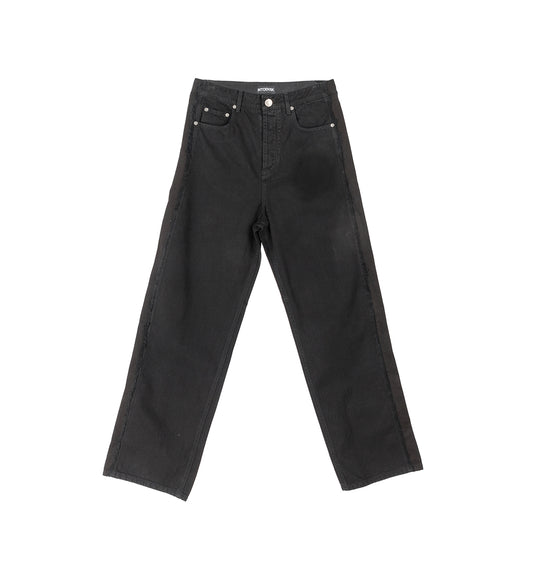 DETERIORATE JEAN SOLID BLACK