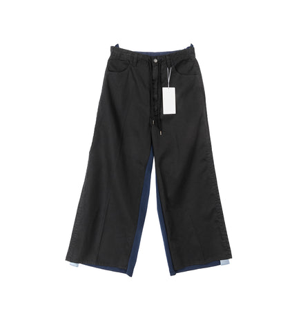 JERSEY MERGING CHINO PANTS BLACK