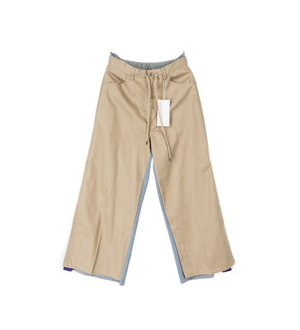 JERSEY MERGING CHINO PANTS BEIGE