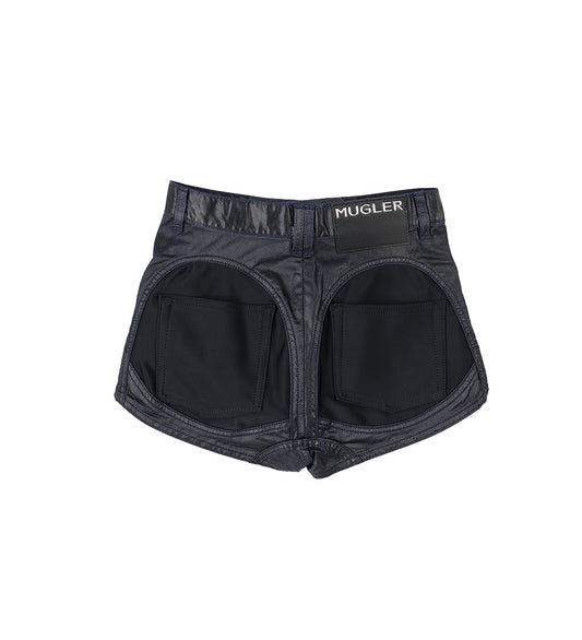 WAXED DENIM SHORTS MIDNIGHT BLUE / BLACK