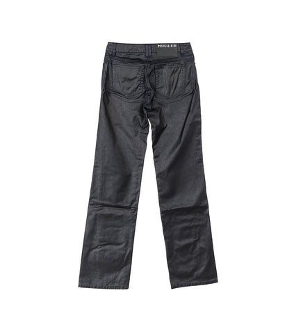 WAXED STRAIGHT LEG JEANS MIDNIGHT BLUE / BLACK