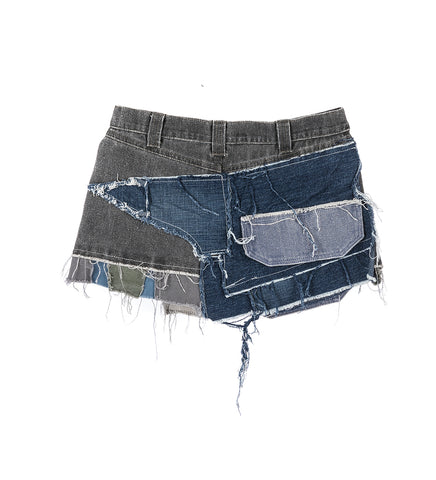 UPCYCLED MINI DENIM SKIRT MULTI