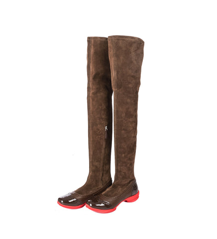 SONIA HIGH BOOT CHOCOLATE/CHESTNUT/RED