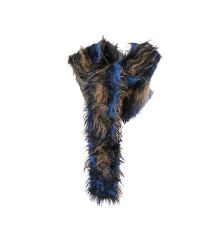 HARIY GRADIENT SCARF HAT BLACK/CAMEL/BLUE