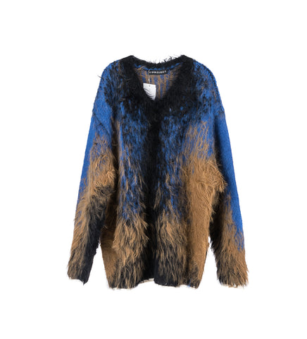 HAIRY GARDIENT SWEATER BLACK/CAMEL/BLUE