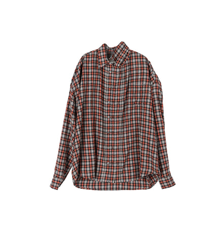 EVERGREEN HOOK AND EYE SHIRT RED/GREY