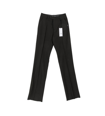 TAILORED RELAXED FIT PINSTRIPE TROUSERS BLACK