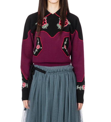 NATASHA JUMPER BURGUNDY / BLACK