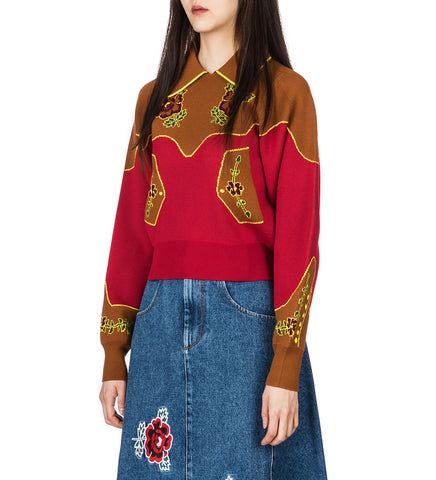 NATASHA JUMPER RED / BROWN