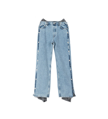 COLLAPSED WAIST JEANS ICE BLUE/GREY