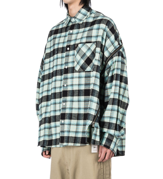 ORIGINAL CHECK ZIPPER SHIRT BLACK/BLUE