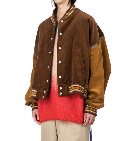 CORDUROY ZIPPER JACKET BROWN/CAMEL