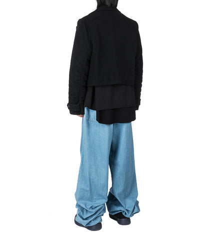 CROPPED PEACOAT BLACK
