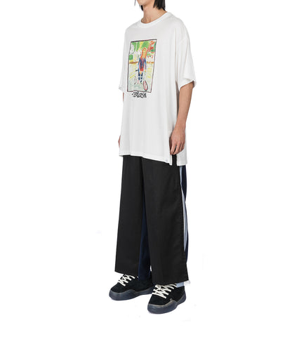 JERSEY MERGING CHINO PANTS BLACK