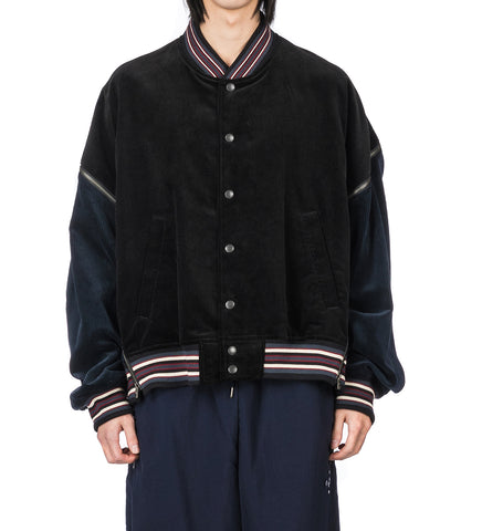 CORDUROY ZIPPER JACKET BLACK/NAVY