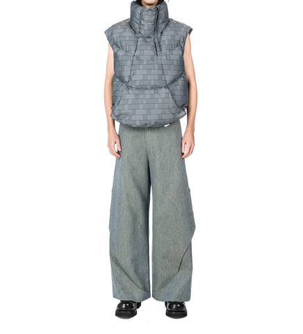 PET-TREE-KOR X NAMESAKE ARLO DOWN VEST GREY GRID