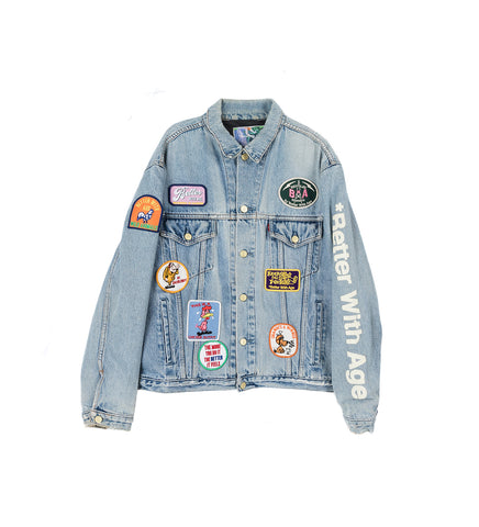 CHARLATAN REVERSIBLE DENIM / BASEBALL JACKET X-LARGE