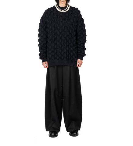 OVERSIZED BUBBLE KNIT JUMPER NAVY