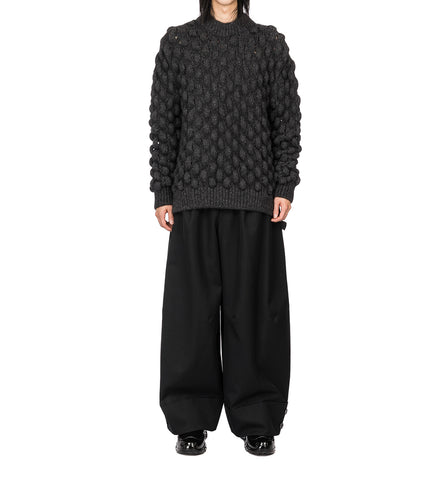 OVERSIZED BUBBLE KNIT JUMPER CHARCOAL