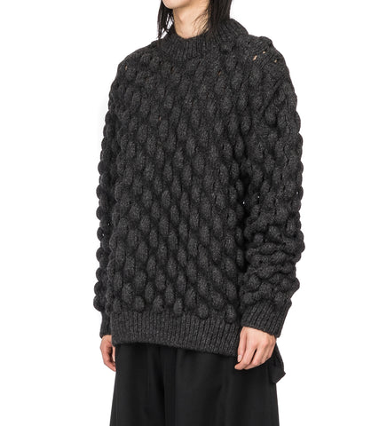 OVERSIZED BUBBLE KNIT JUMPER CHARCOAL