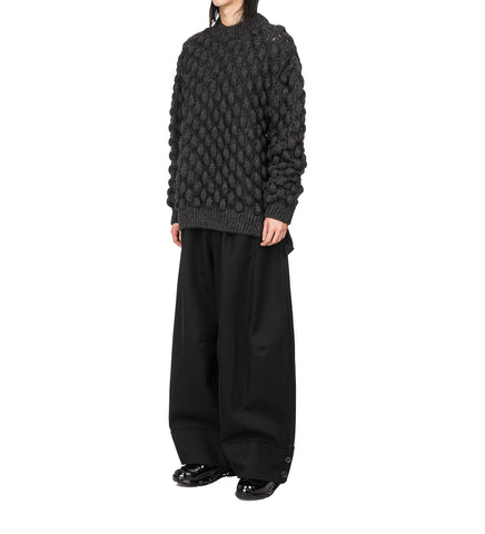 OVERSIZED BUBBLE KNIT JUMPER CHARCOAL