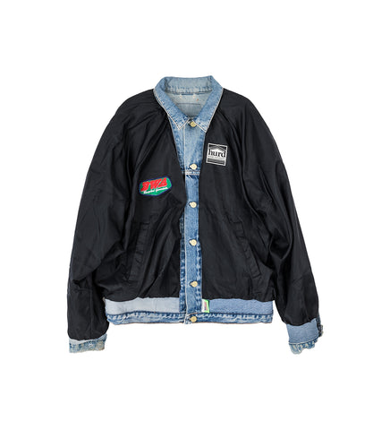 CHARLATAN REVERSIBLE DENIM / BASEBALL JACKET X-LARGE