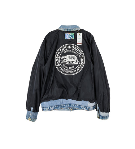 CHARLATAN REVERSIBLE DENIM / BASEBALL JACKET X-LARGE