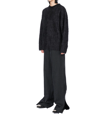 TROUBLE TAILORED TROUSERS PINSTRIPE BLACK