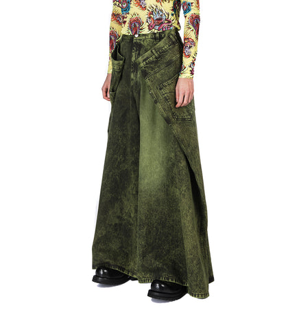 MAXI JEANS WASHED GREEN