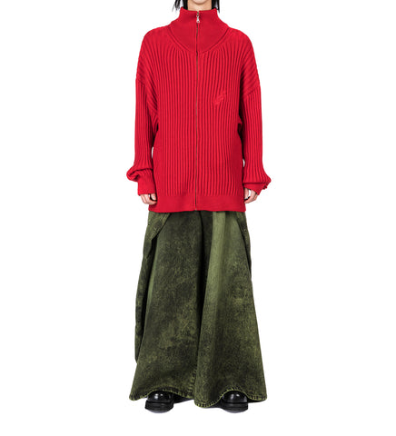 SLACKER RIB KNIT RED