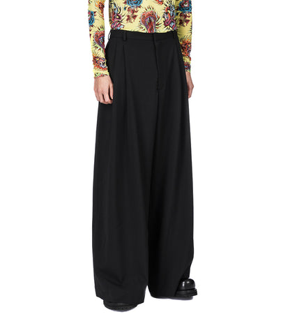 JUMBO WIDE LEG TROUSERS BLACK