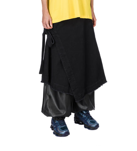 APRON SKIRT BLACK RINSE