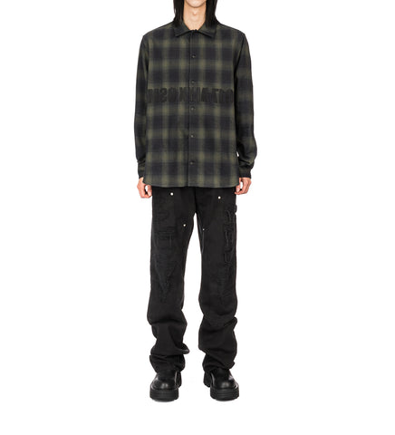 GRAPHIC FLANEL SHIRT MILITARY GREEN