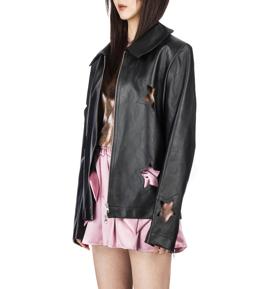 STAR CUT OUT JACKET BLACK