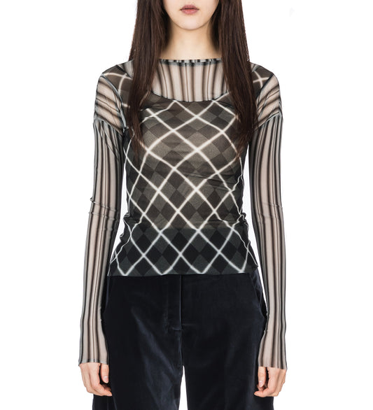 TWIN MESH TOP BLACK