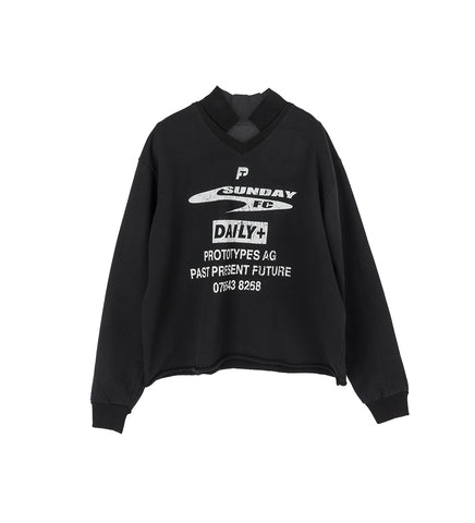 SHRUNKEN SWEATSHIRT WASHED BLACK