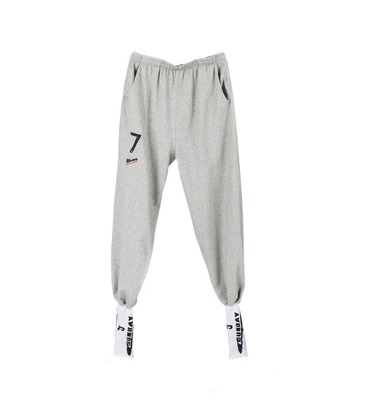 STIRRUP SWEATPANTS MELANGE GREY/WHITE