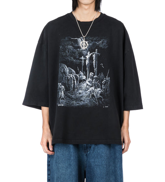 BUFFALO TEE CRUCIFIXION WASHED BLACK