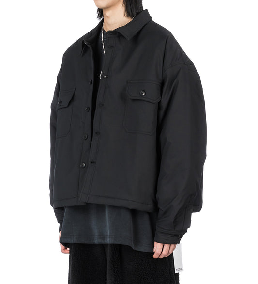 QUILTED LINED SLOPE SHIRTS BLACK