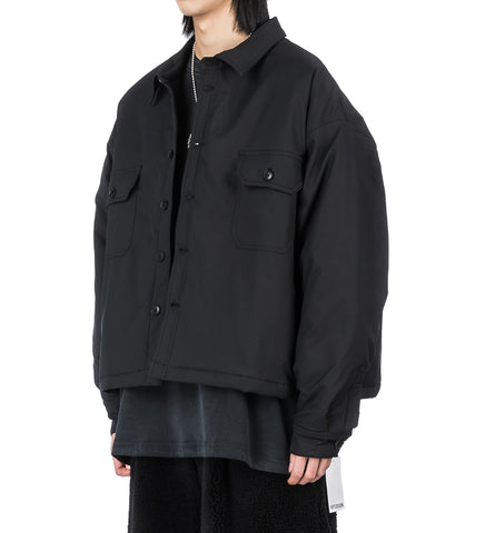 QUILTED LINED SLOPE SHIRTS BLACK