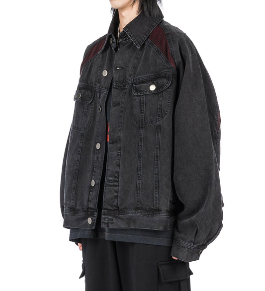 TRUCKER SWITCHING JACKET WASHED BLACK