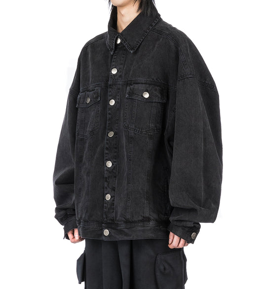 TRUCKER DENIM JACKET WASHED BLACK