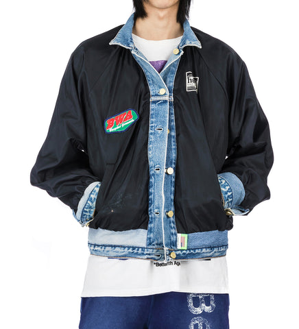 CHARLATAN REVERSIBLE DENIM / BASEBALL JACKET X-LARGE