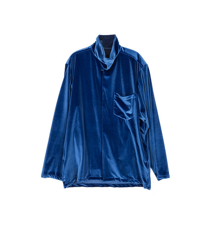 XL STRETCH VELVET SHIRT BLUE